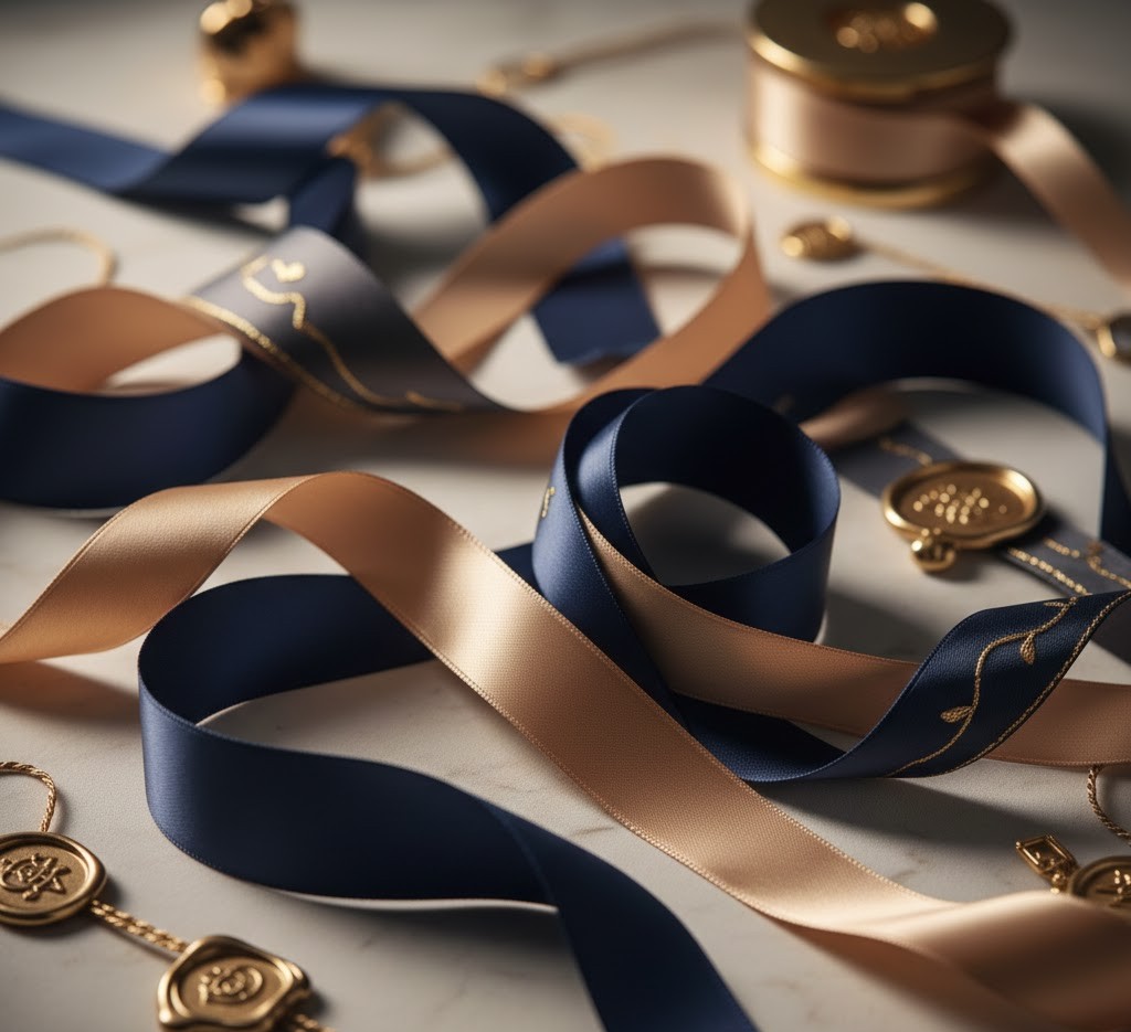 Hand-folded silk ribbons